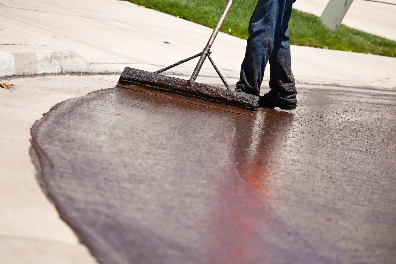 Asphalt sealcoating