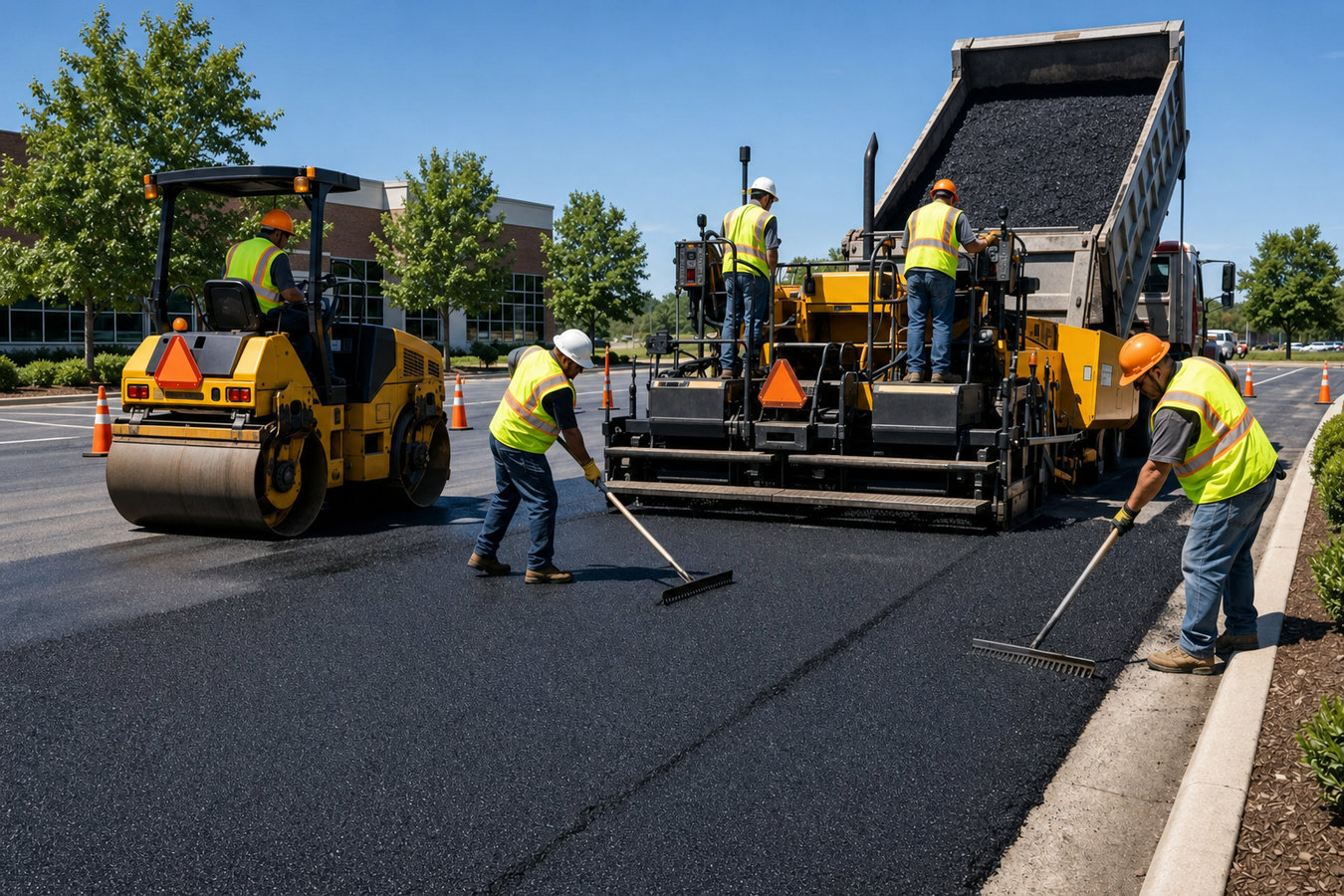 Commercial asphalt paving